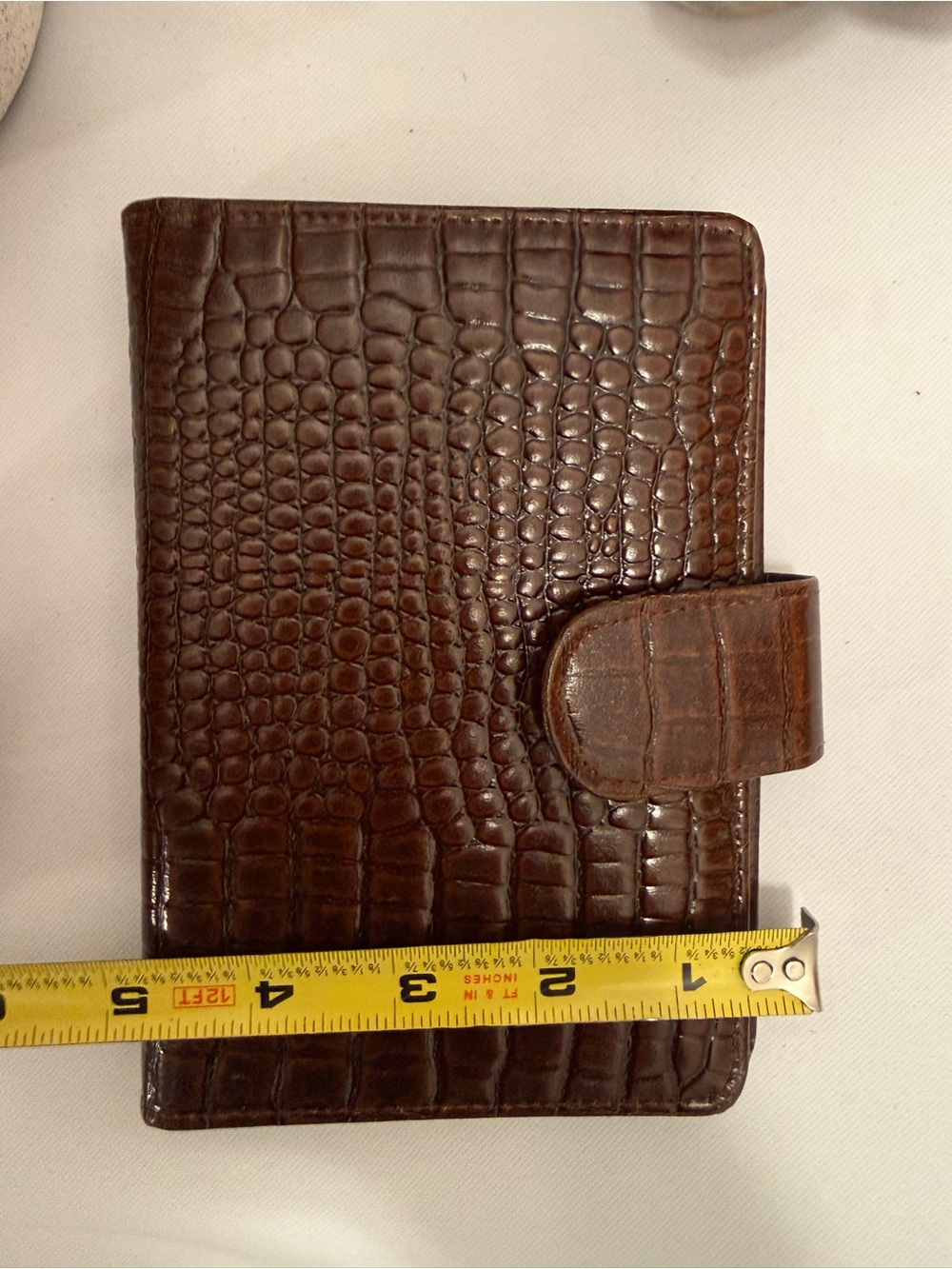 Buxton Vintage Brown Croc-Embossed Leather passport wallet travel Organizer